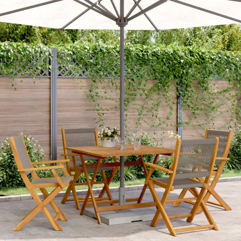 Tuinset van massief acaciahout voor gezellige buiten momenten - Grijs / 90 x 90 x 75 cm - Tuinsets