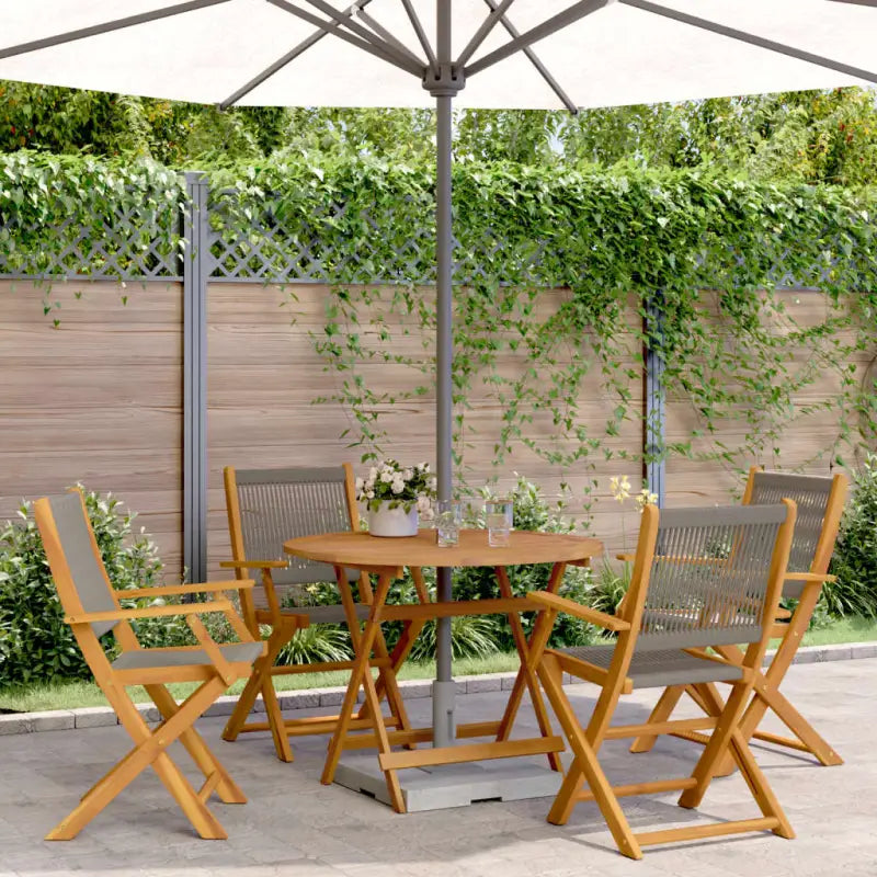 Tuinset van massief acaciahout voor gezellige buiten momenten - Grijs / 90 x 75 cm - Tuinsets