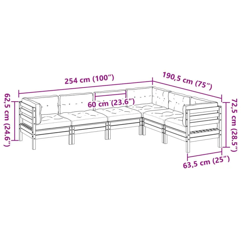 Tuinset van massief Douglas vurenhout voor comfortabel buitenplezier - Tuinsets