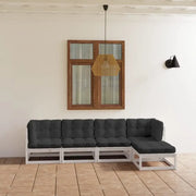 Tuinset van massief grenenhout met comfortabele rug en zijkussen - Tuinsets