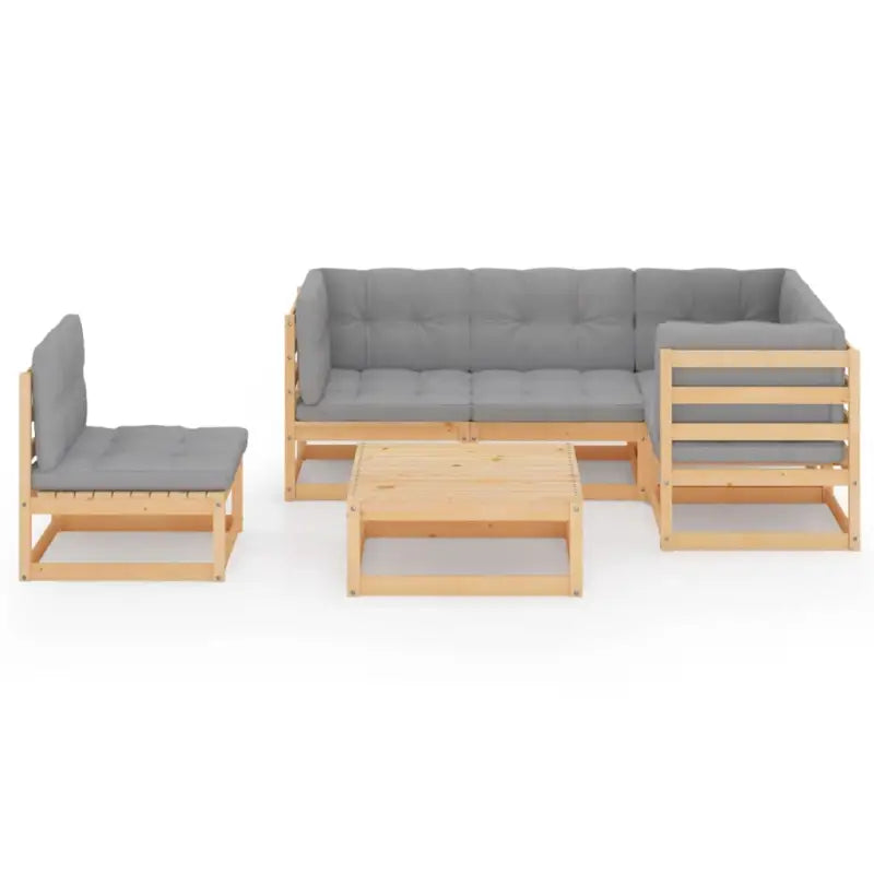 Tuinset van massief grenenhout met comfortabele rug en zijkussens - Tuinsets