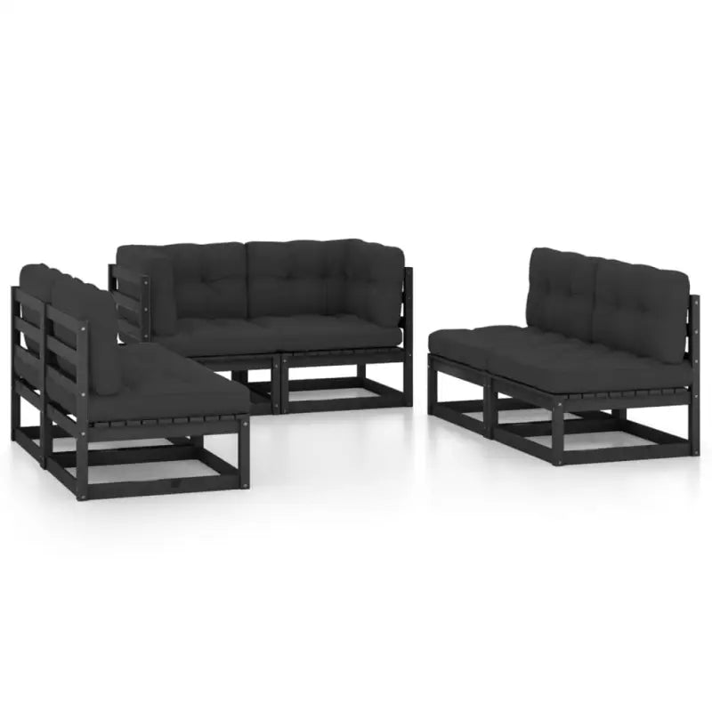 Tuinset van massief grenenhout met comfortabele rug- en zijkussens - Tuinsets