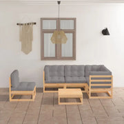 Tuinset van massief grenenhout met comfortabele rug en zijkussens - Tuinsets