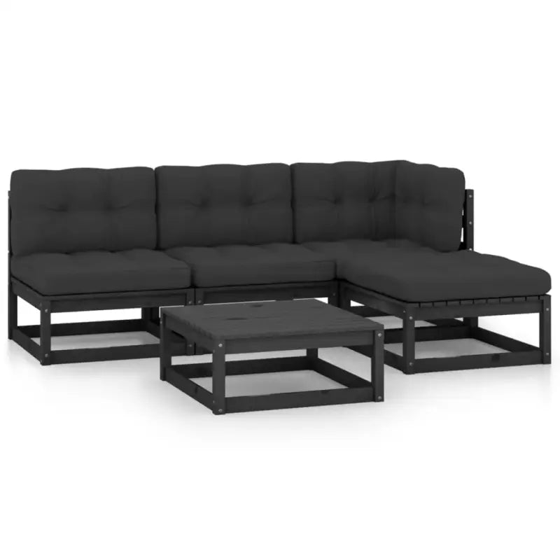 Tuinset van massief grenenhout met comfortabele rug- en zijkussens - Tuinsets