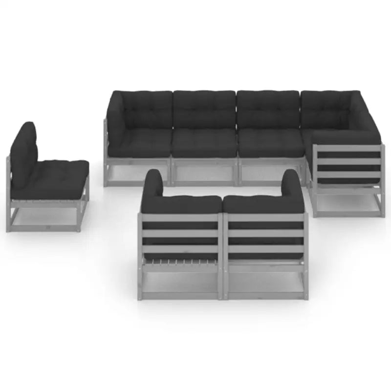 Tuinset van massief grenenhout met comfortabele rug en zijkussens - Tuinsets
