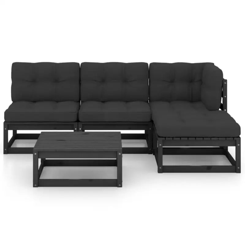 Tuinset van massief grenenhout met comfortabele rug- en zijkussens - Tuinsets