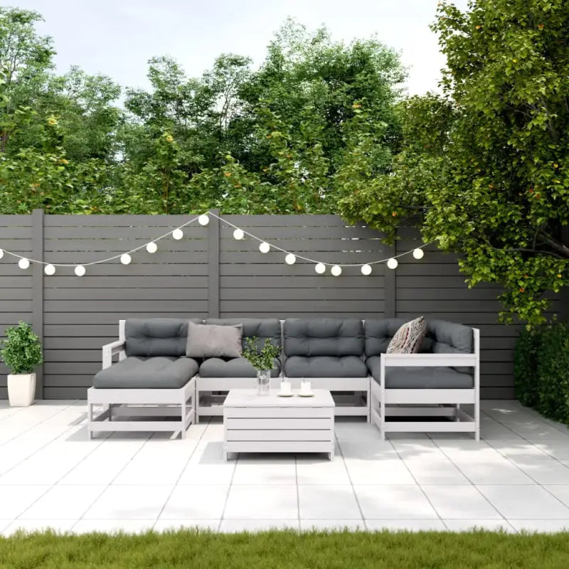 Tuinset van massief grenenhout met gelat ontwerp en modulair ontwerp - Tuinsets