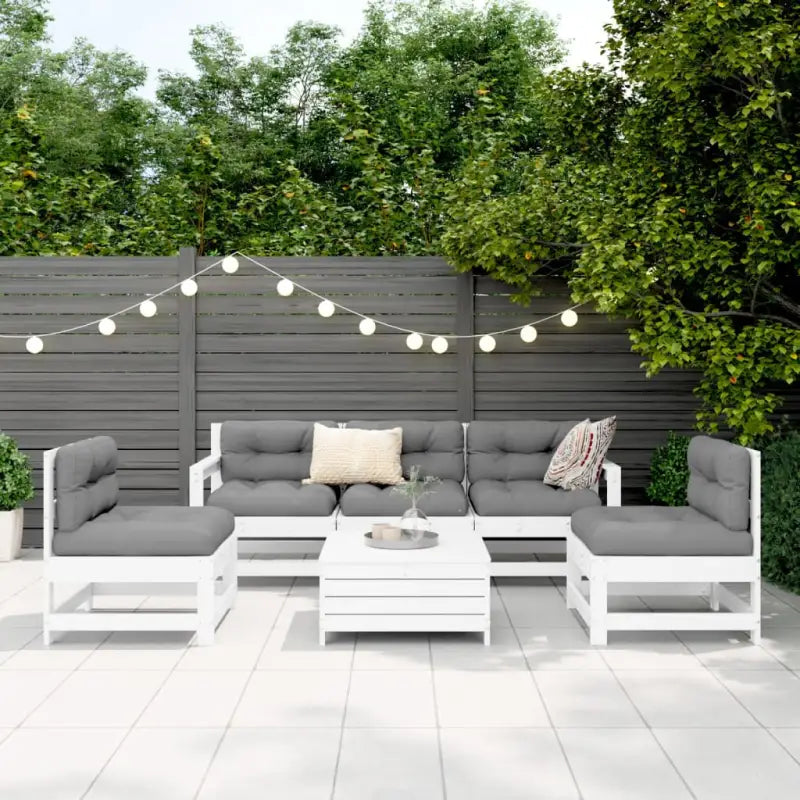 Tuinset van massief grenenhout met modulair ontwerp en comfortabele afmetingen - Tuinsets