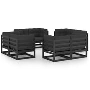 Tuinset van massief grenenhout met rug- en zijkussen voor ontspanning - Tuinsets