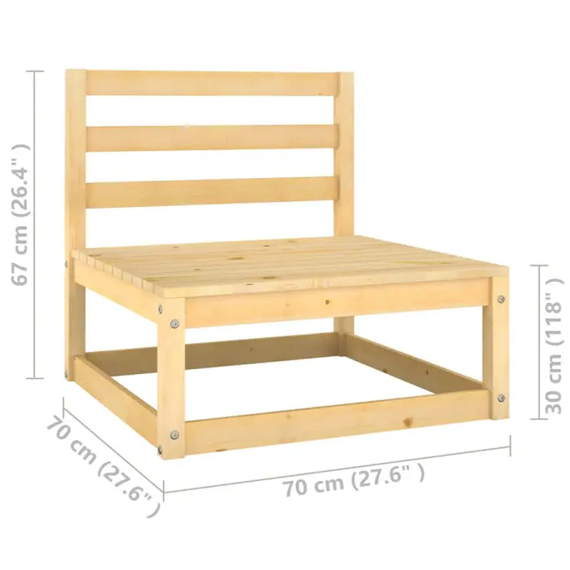 Tuinset van massief grenenhout met rug- en zijkussen voor ultiem comfort - Naturel / Ja - Tuinsets