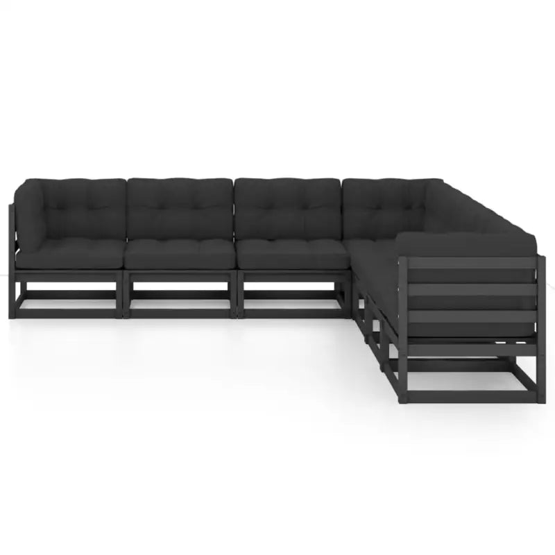 Tuinset van massief grenenhout met rug- en zijkussens voor ontspanning - Tuinsets