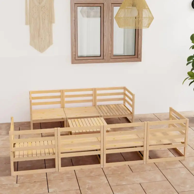 Tuinset van massief grenenhout met rug- en zijkussens voor ontspanning - Naturel / Nee - Tuinsets
