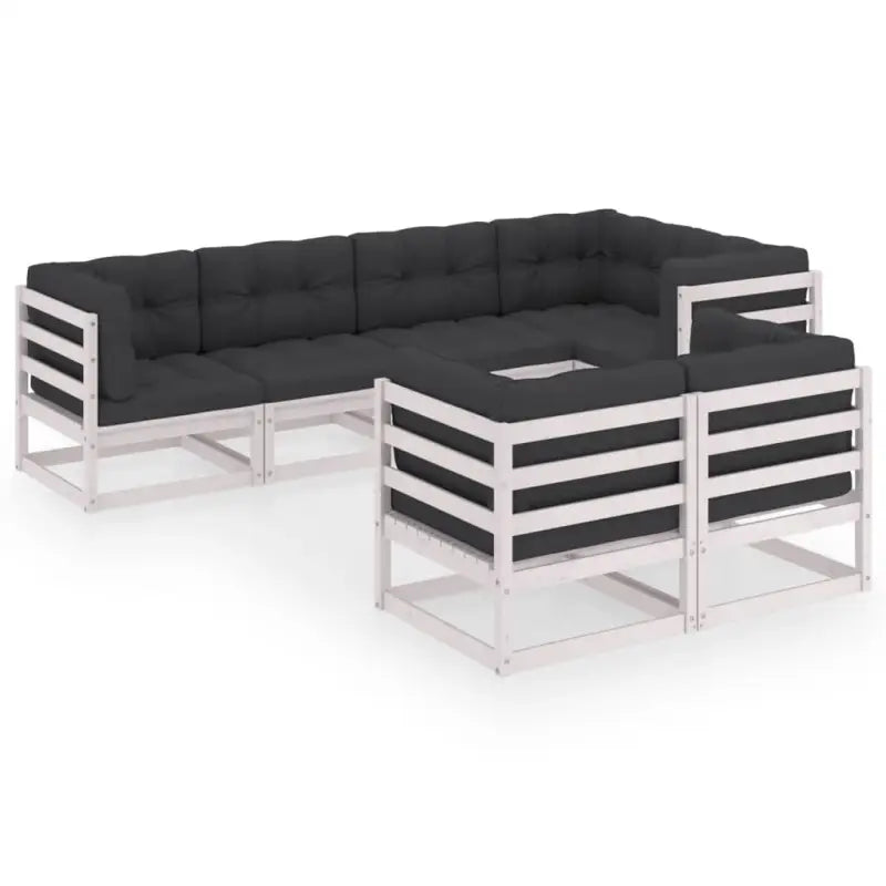 Tuinset van massief grenenhout met rug- en zijkussens voor ontspanning - Tuinsets