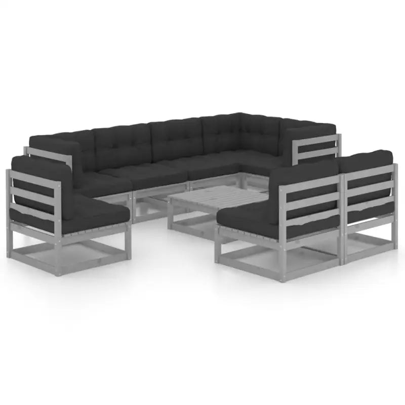 Tuinset van massief grenenhout met rug en zijkussens voor optimaal comfort - Tuinsets