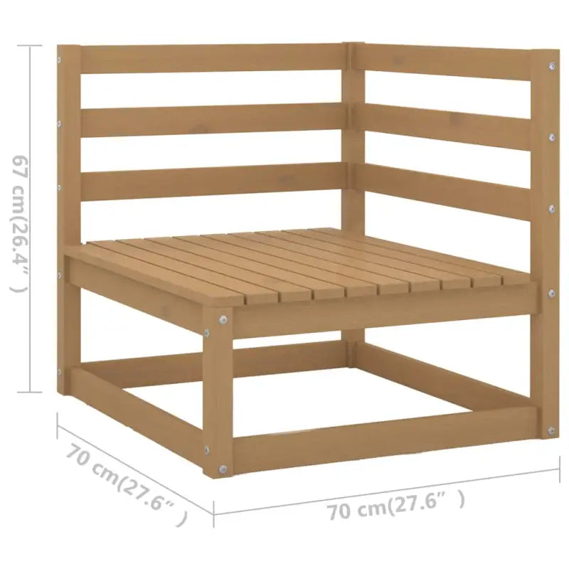 Tuinset van massief grenenhout met tafel en voetenbank voor ontspanning - Tuinsets