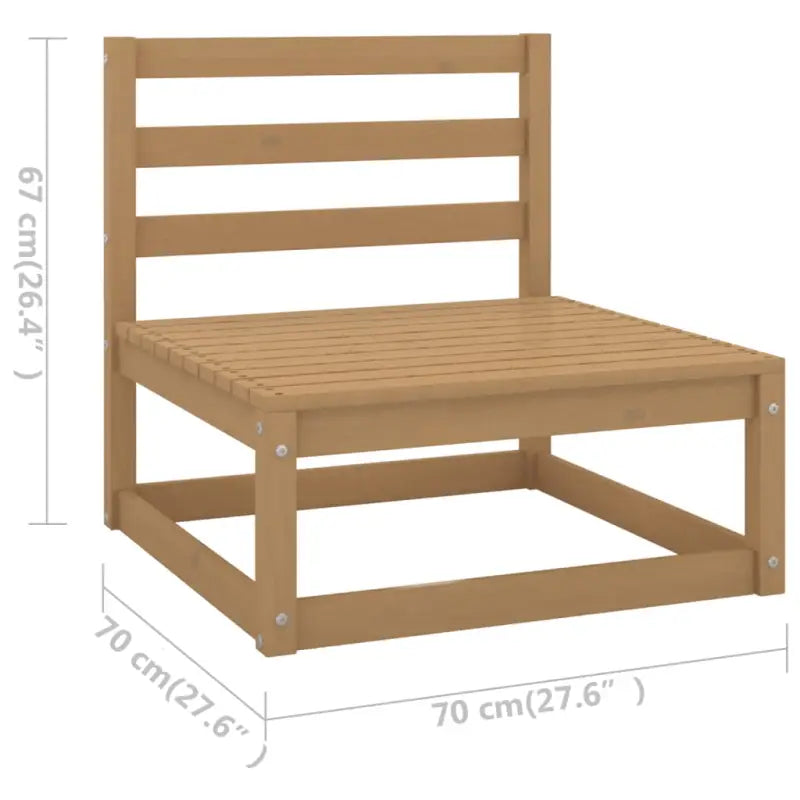 Tuinset van massief grenenhout met tafel en voetenbank voor ontspanning - Tuinsets