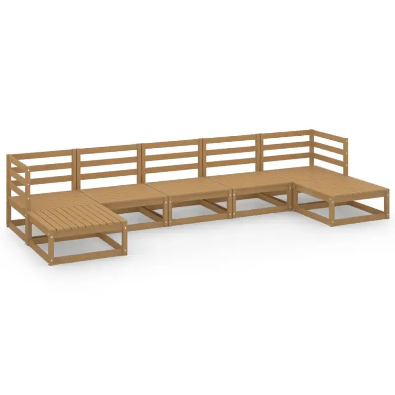 Tuinset van massief grenenhout met tafel en voetenbank voor ontspanning - Tuinsets