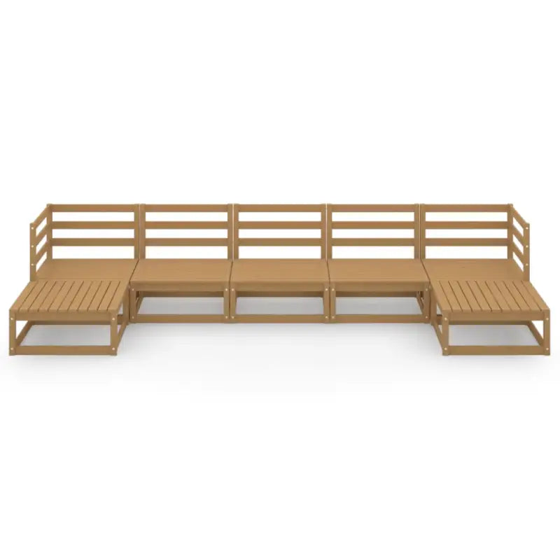 Tuinset van massief grenenhout met tafel en voetenbank voor ontspanning - Tuinsets
