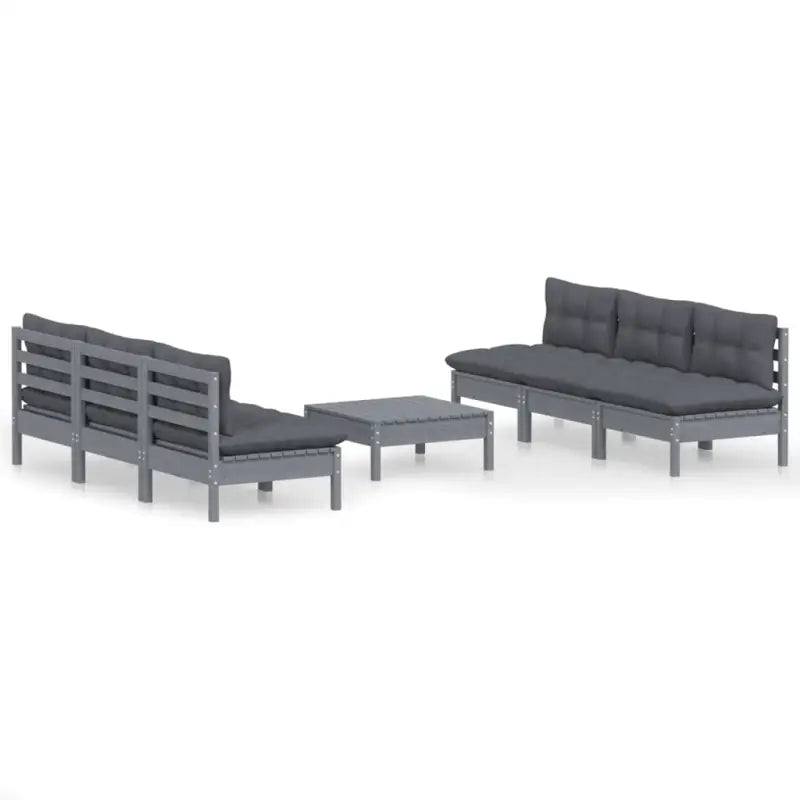 Tuinset van massief grenenhout met voetenbank en tafel voor ontspanning - Tuinsets