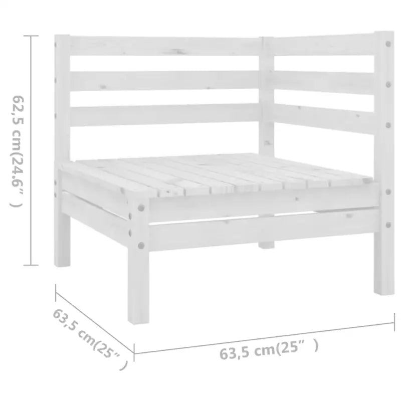 Tuinset van massief grenenhout met voetenbank en tafel voor ontspanning - Wit - Tuinsets