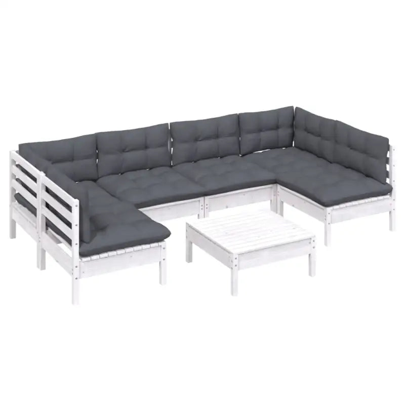 Tuinset van massief grenenhout met voetenbank en tafel voor ontspanning - Tuinsets
