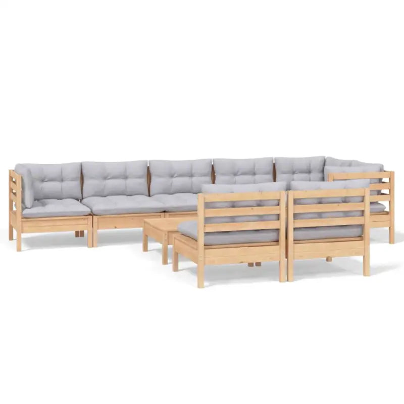Tuinset van massief grenenhout met voetenbank en tafel voor ontspanning - Tuinsets
