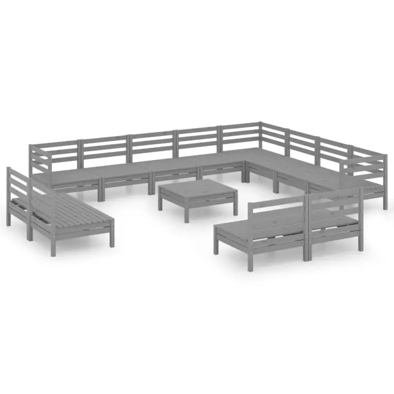 Tuinset van massief grenenhout met voetenbank en tafel voor ontspanning - Tuinsets