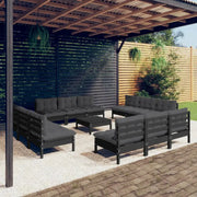 Tuinset van massief grenenhout met voetenbank en tafel voor ontspanning - Tuinsets