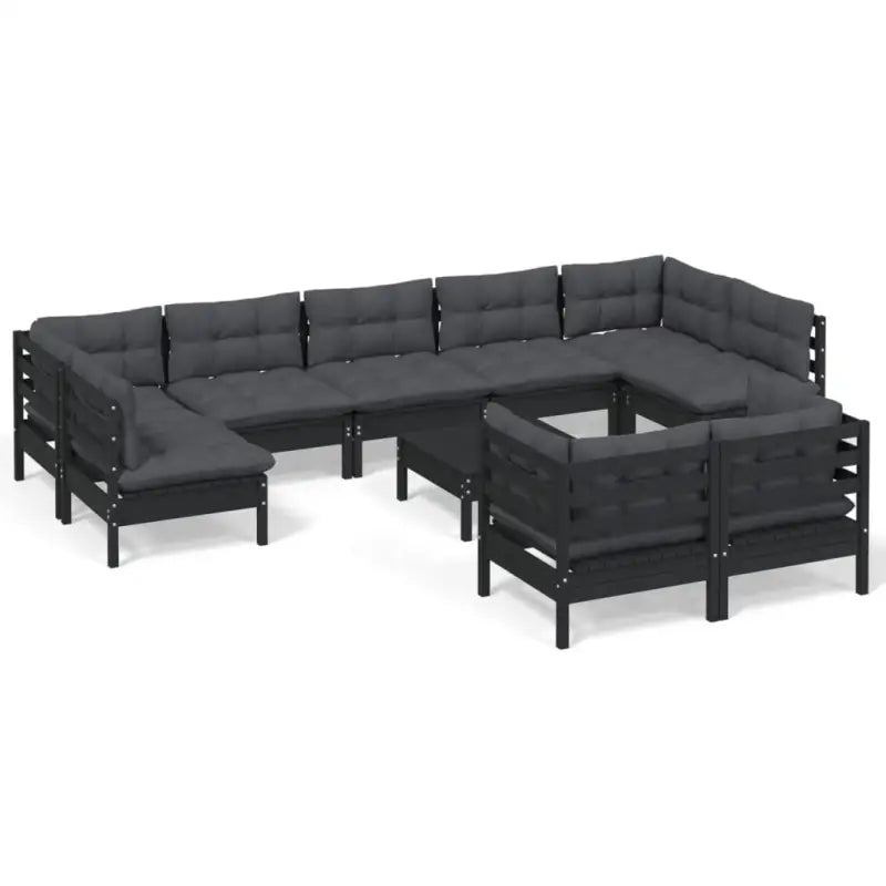 Tuinset van massief grenenhout met voetenbank en tafel voor ontspanning - Tuinsets