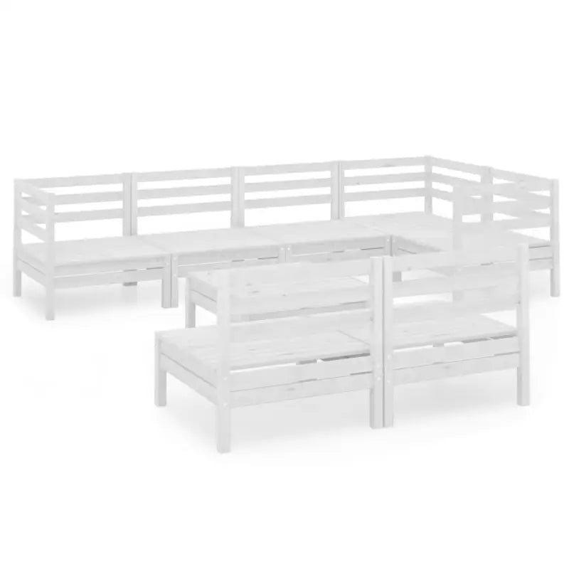 Tuinset van massief grenenhout met voetenbank en tafel voor ontspanning - Wit - Tuinsets