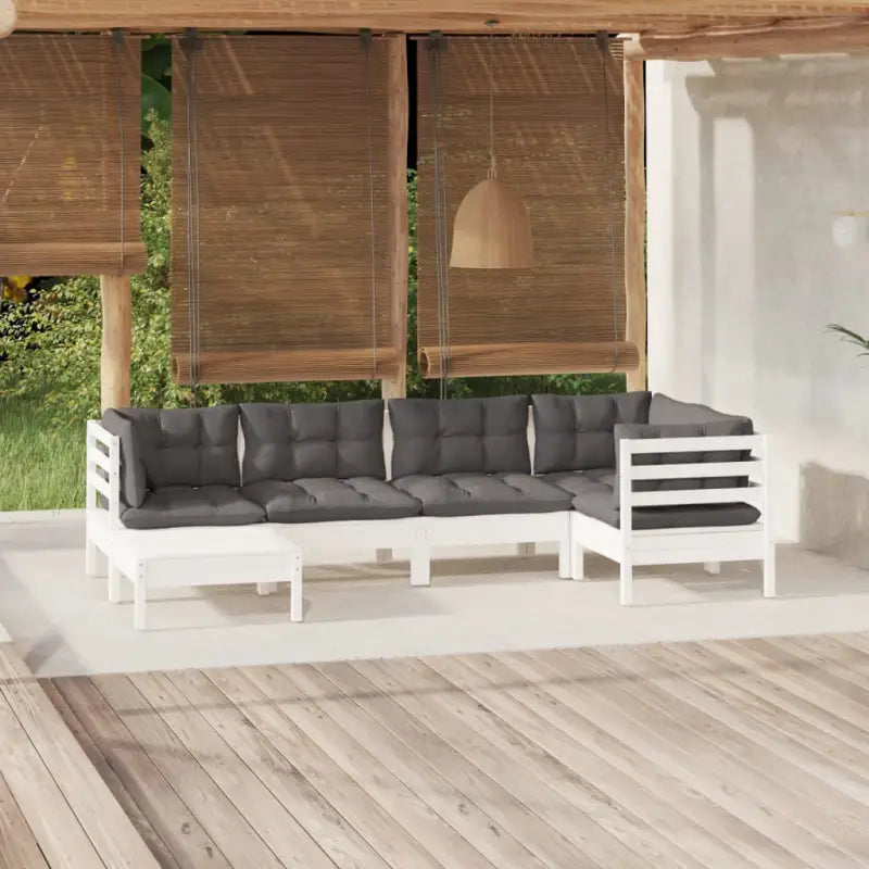 Tuinset van massief grenenhout met voetenbank en tafel voor ontspanning - Tuinsets