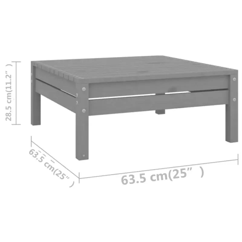 Tuinset van massief grenenhout met voetenbank en tafel voor ontspanning - Tuinsets