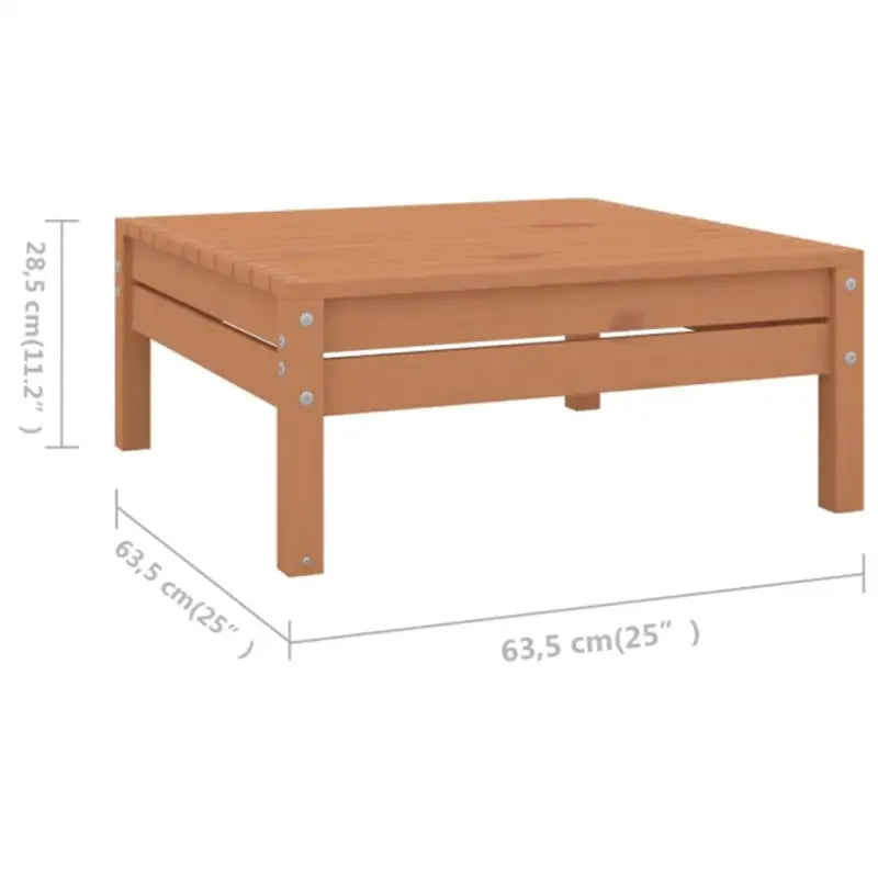 Tuinset van massief grenenhout met voetenbank en tafel voor ontspanning - Honingbruin - Tuinsets