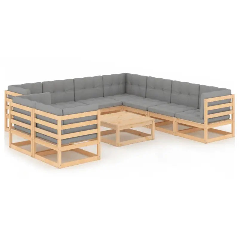 Tuinset van massief grenenhout voor buiten genieten en ontspannen - Naturel / Ja - Tuinsets