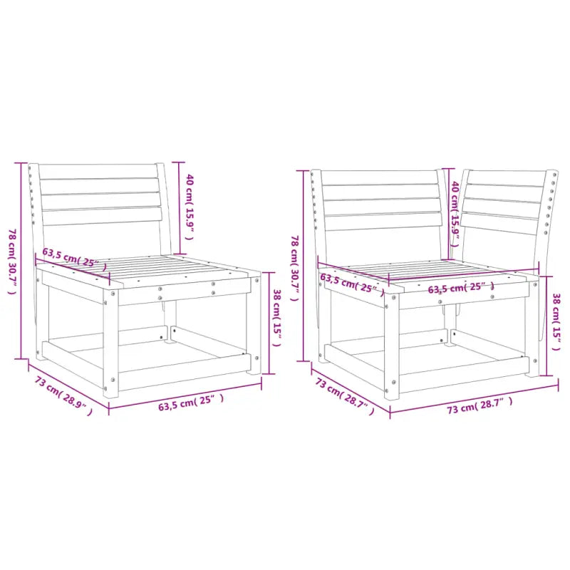 Tuinset van massief grenenhout voor een comfortabele zitervaring - Tuinsets