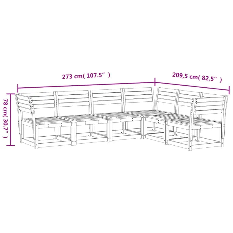 Tuinset van massief grenenhout voor een comfortabele zitervaring - Tuinsets