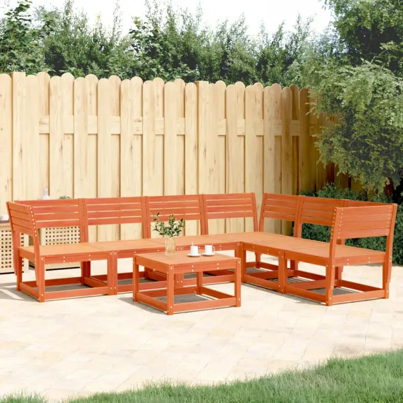 Tuinset van massief grenenhout voor een comfortabele zitervaring - Wasbruin / zonder kussens - Tuinsets