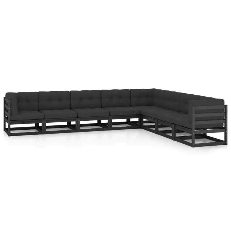 Tuinset van massief grenenhout voor genieten in de tuin - Zwart / Ja - Tuinsets