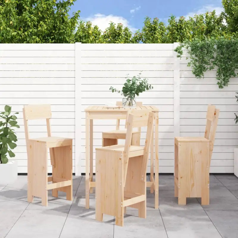 Tuinset van massief grenenhout voor gezellige buitenmogelijkheden - Natuurlijk grenenhout - Tuinsets