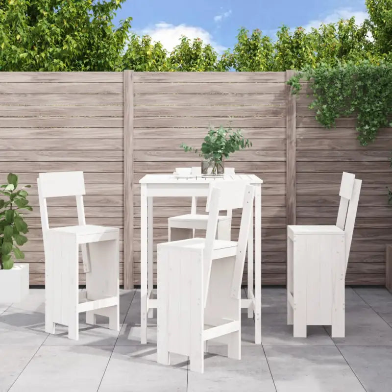 Tuinset van massief grenenhout voor gezellige buitenmogelijkheden - Wit grenenhout - Tuinsets