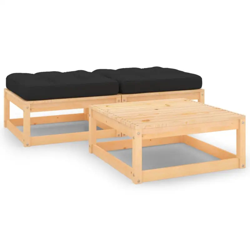 Tuinset van massief grenenhout voor ontspannen buiten genieten - Naturel en antraciet - Tuinsets