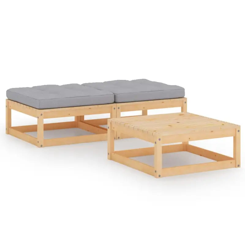 Tuinset van massief grenenhout voor ontspannen buiten genieten - Naturel - Tuinsets