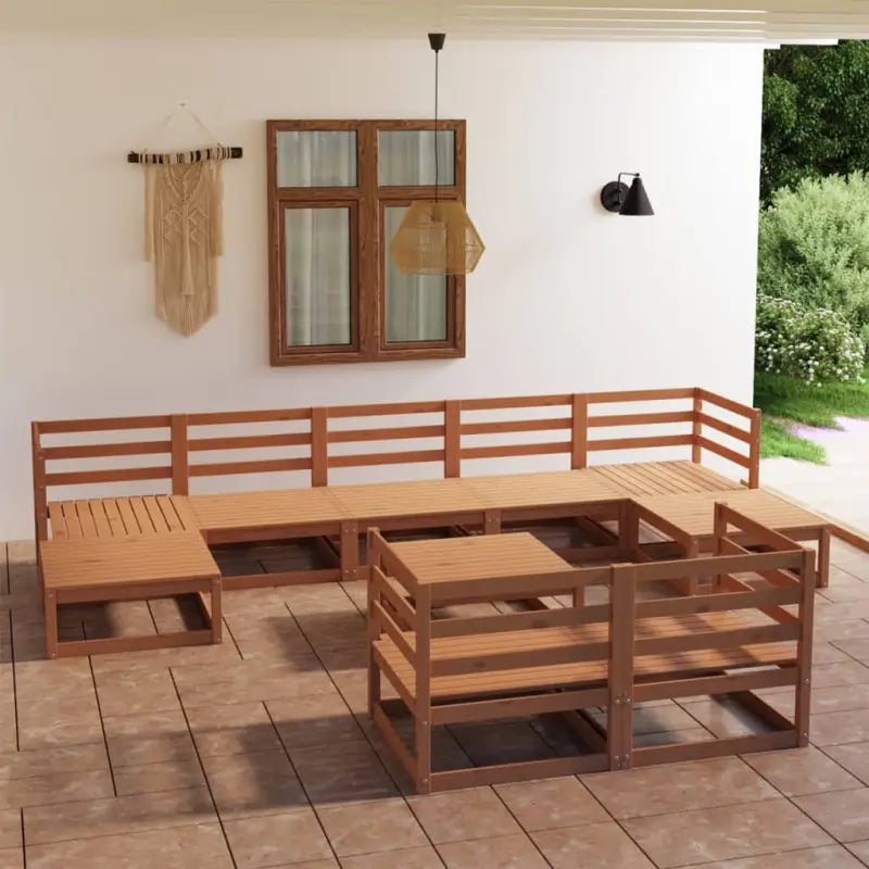 Tuinset van massief grenenhout voor ontspannen buiten genieten - Honingbruin / Nee - Tuinsets