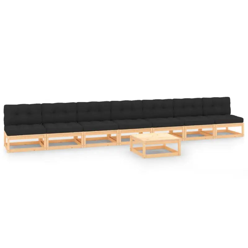 Tuinset van massief grenenhout voor ontspannen buiten genieten - Naturel en antraciet / Ja - Tuinsets