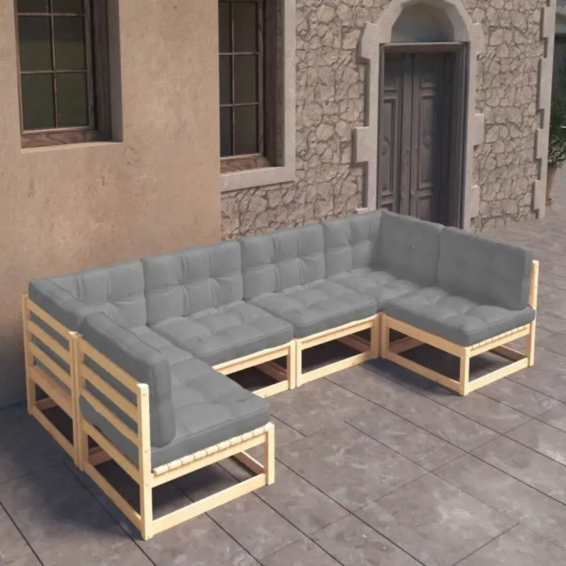 Tuinset van massief grenenhout voor ontspannen buitenplezier - Naturel / Ja - Tuinsets
