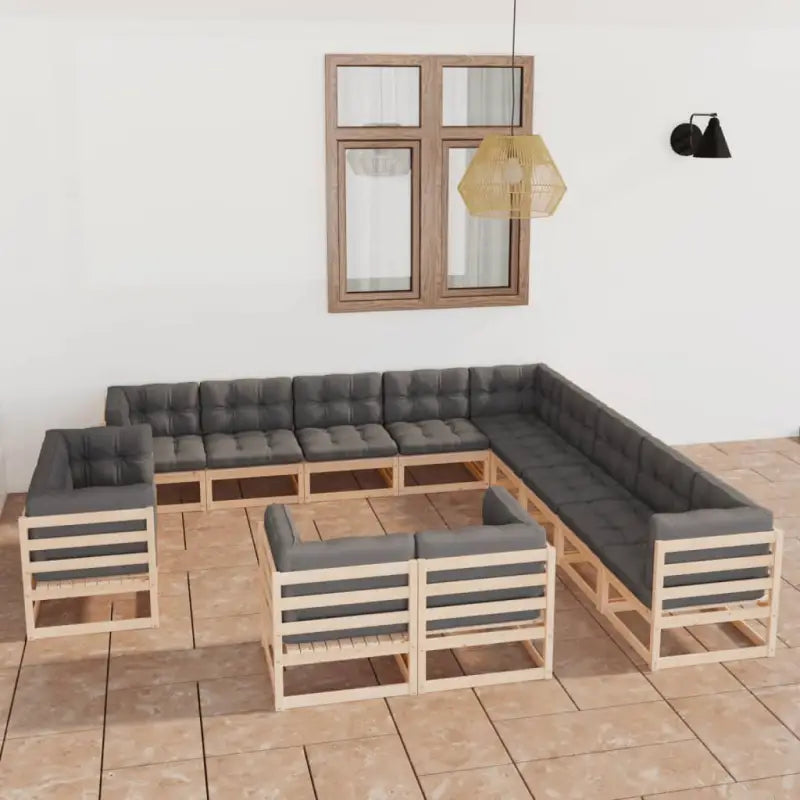 Tuinset van massief grenenhout voor ontspannen genieten buiten - Naturel / Ja - Tuinsets