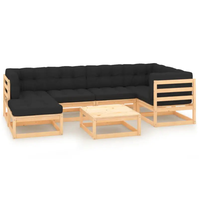 Tuinset van massief grenenhout voor ontspanning en gezelligheid - Naturel en antraciet / Ja - Tuinsets