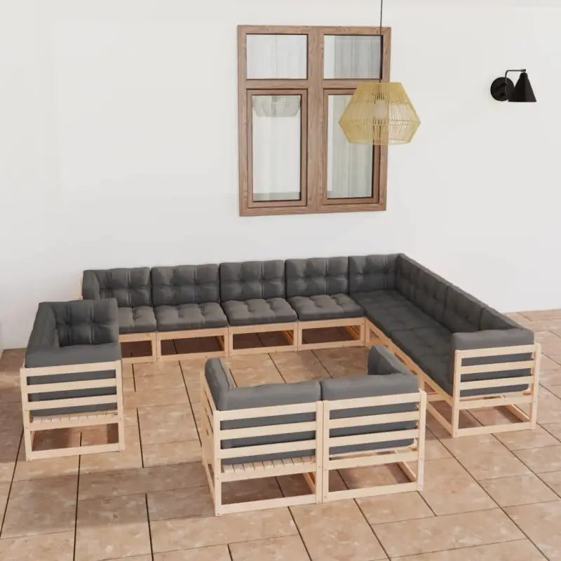 Tuinset van massief grenenhout voor ontspanning en gezelligheid - Naturel / Ja - Tuinsets