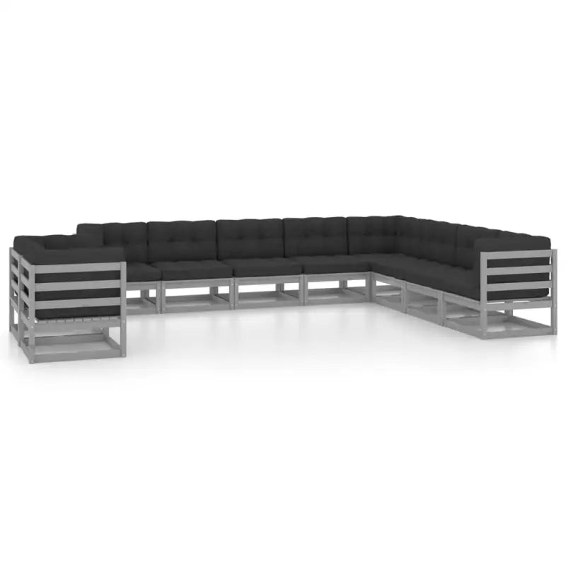Tuinset van massief grenenhout voor ontspanning en gezelligheid - Grijs / Ja - Tuinsets