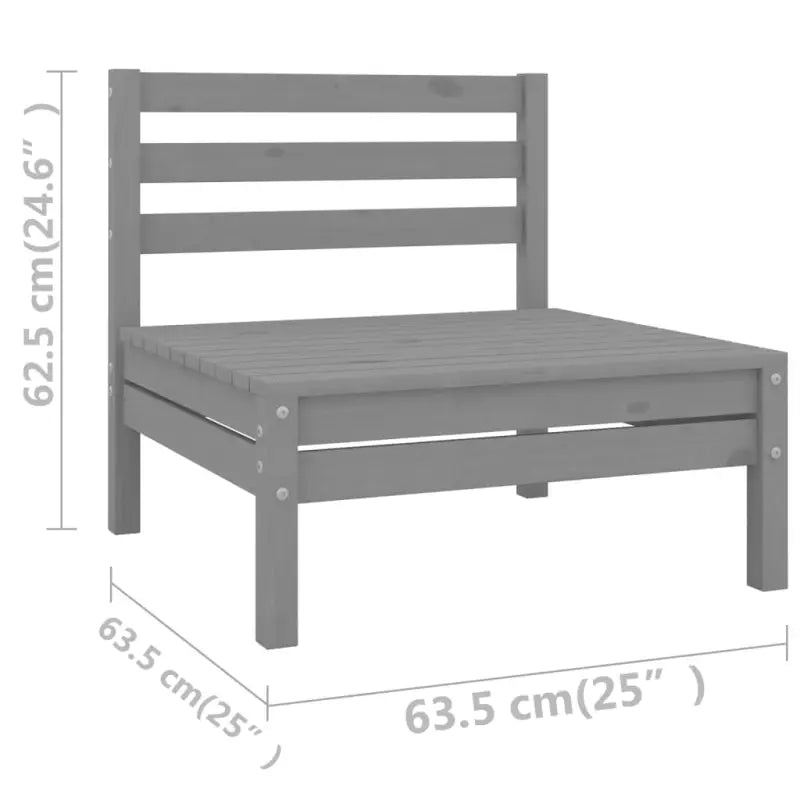 Tuinset van massief grenenhout voor ontspanning en gezelligheid - Grijs - Tuinsets